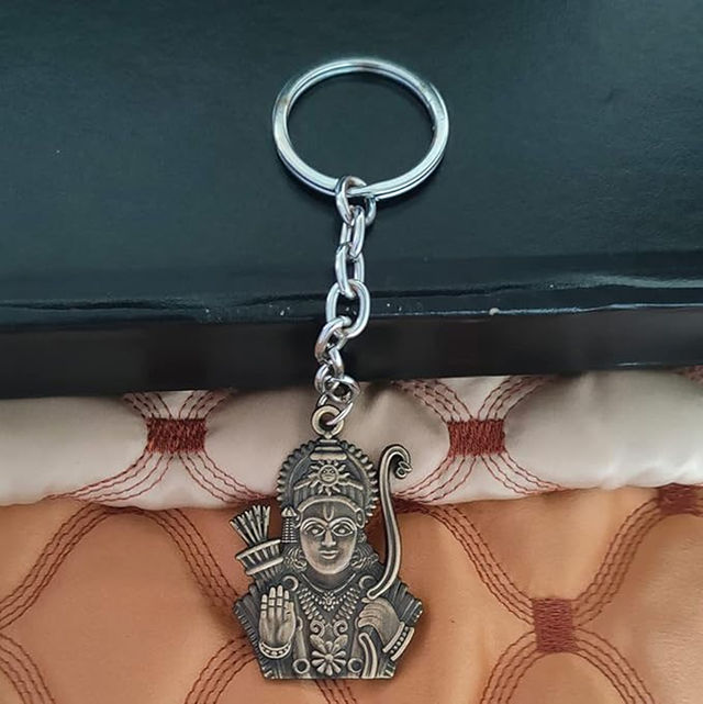 Samsidhi Pooja Lord Shree Ram Double Sided Metal Keychain|Assorted