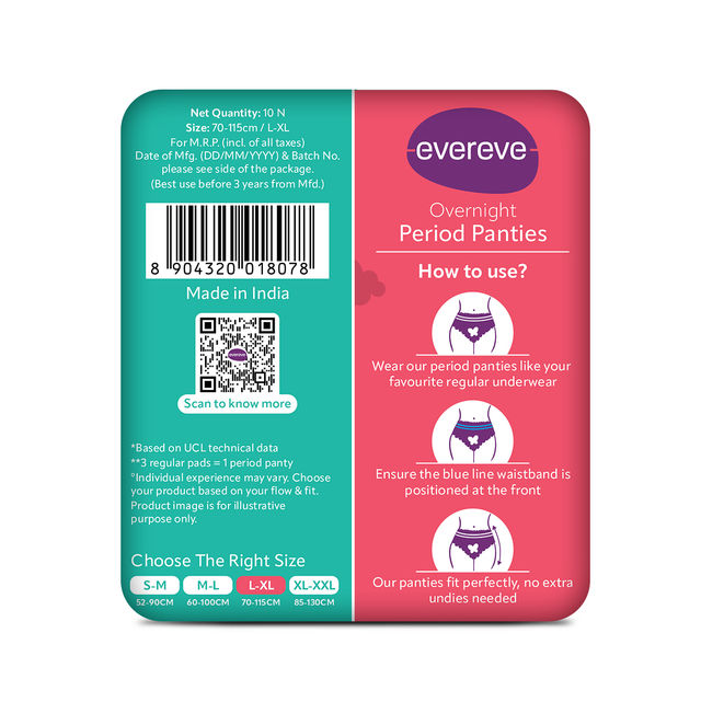 Evereve Overnight Disposable Period Panties | L-XL