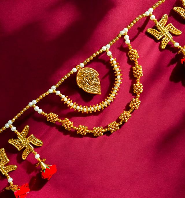 House Of Festivals Moti Toran - Swastik and Ganpati Design