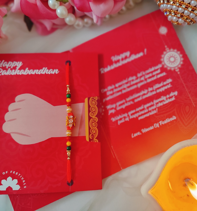 House Of Festivals Mauli Rakhi with Multicolor Moti - Vibrant and Traditional