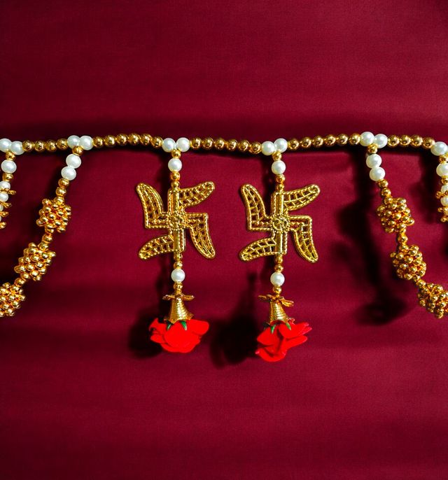 House Of Festivals Moti Toran - Swastik and Ganpati Design