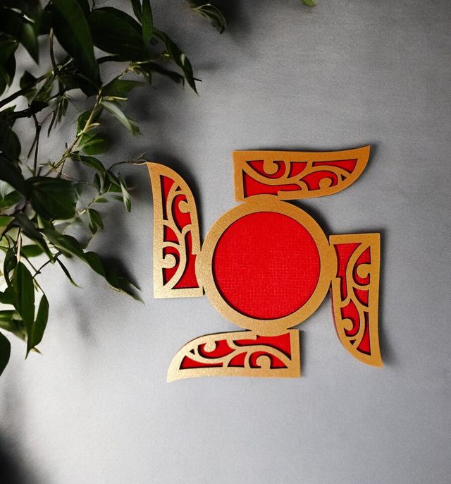 House Of Festivals MDF Rangoli - Red | 15 inch