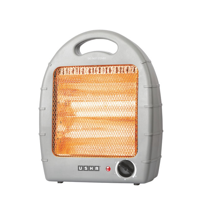 Usha Halogen Room Heater (800W, 2 Halogen Rods, Tip Over Switch For Safety, Handle, Hh4002, White)