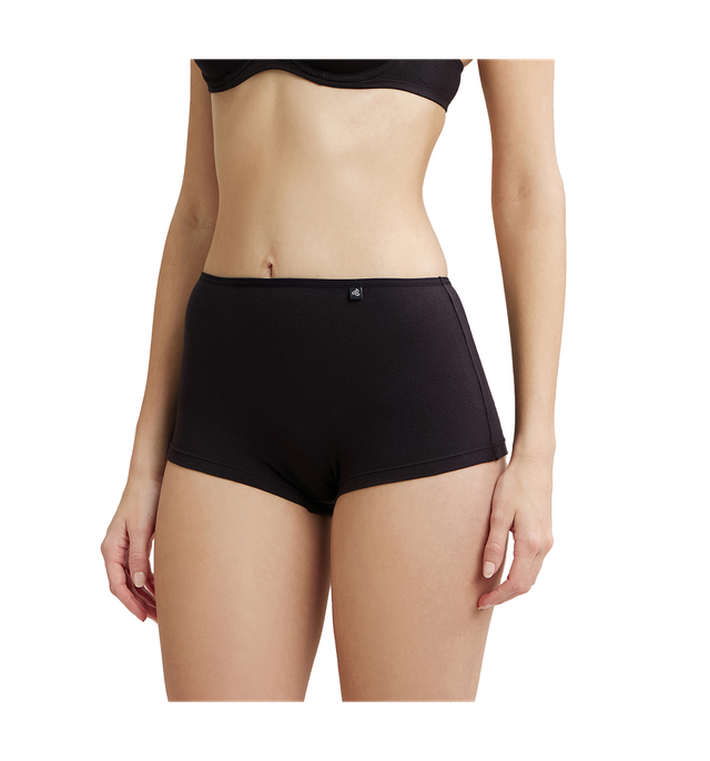 Jockey SS04 Women's Super Combed Cotton Elastane Stretch BoyShorts|Concealed Waistband | Black-M