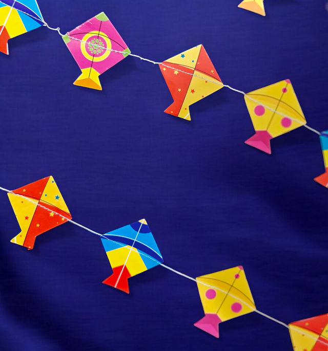 House Of Festivals | Paper Kites Bunting | Pack of 1 | 3 pcs