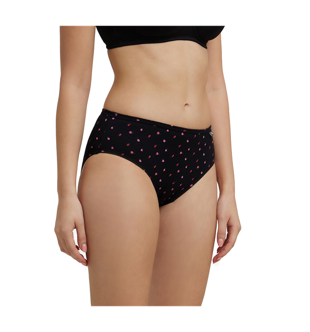 Jockey Women's Printed Super Combed Cotton Hipster Panty | Multicolour - L