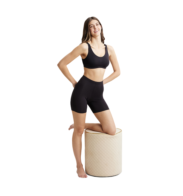Jockey 1529 Women's Super Combed Cotton Mid Waist Shorties|Concealed Waistband | Black-L