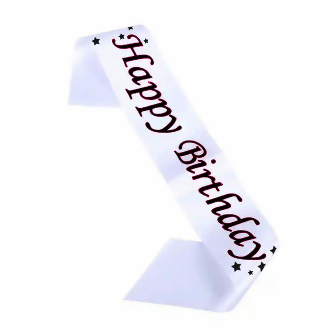 Let's Vybe Happy Birthday Sash (Colour May Vary)