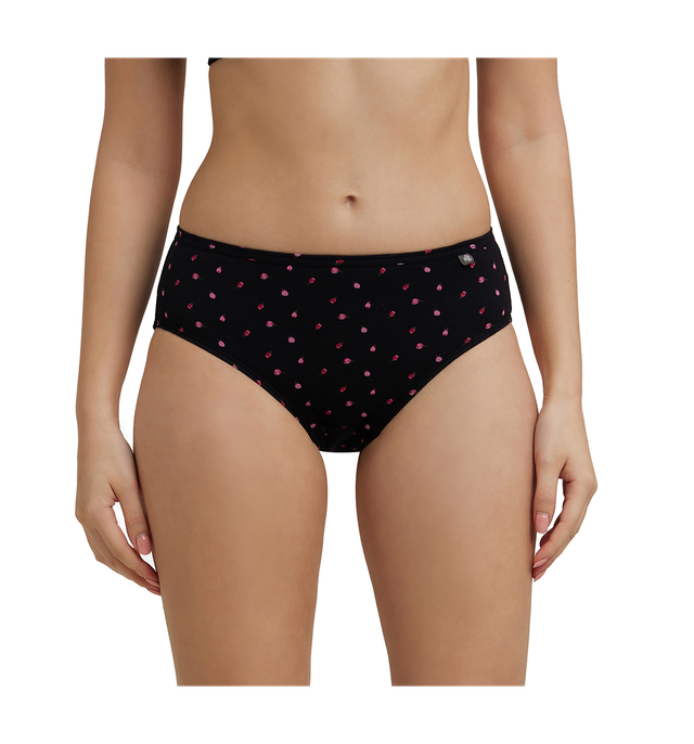 Jockey Women's Printed Super Combed Cotton Hipster Panty | Multicolour - L