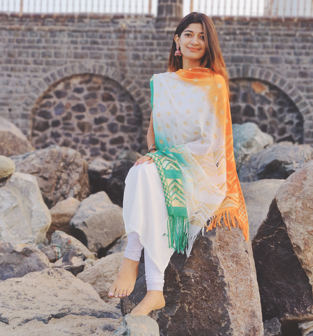 House Of Festivals Tricolor Dupatta | Tiranga Theme Dupatta