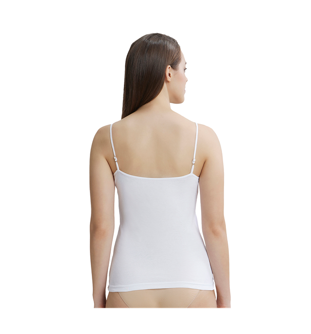 Jockey 1487 Women's Super Combed Cotton Rib Camisole|Adjustable Straps | White-M