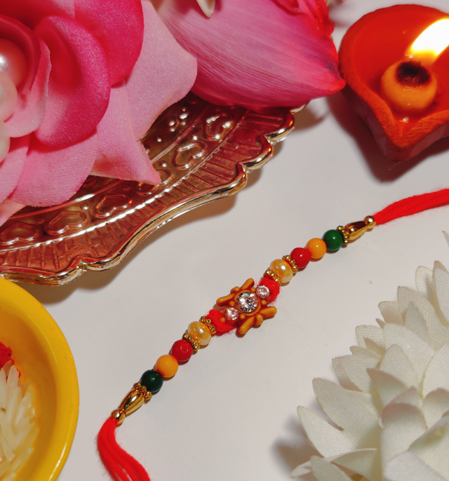 House Of Festivals Mauli Rakhi with Multicolor Moti - Vibrant and Traditional