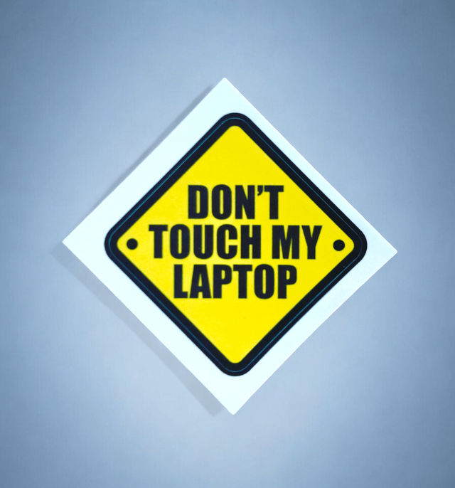 House Of Festivals Don't Touch My Laptop - Sticker