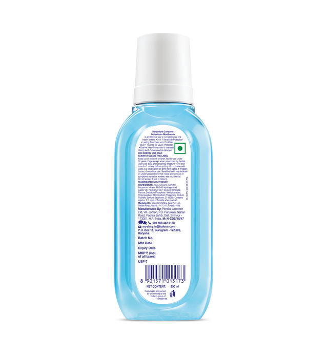 Sensodyne Complete Protection+ Mouthwash (250ml) & Sensodyne Toothpaste Whitening, Sensitive Tooth Paste To Restore Natural Whiteness, 70 Gm (70g) Combo