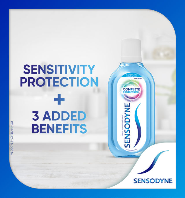 Sensodyne Complete Protection+ Mouthwash (250ml) & Sensodyne Toothpaste Whitening, Sensitive Tooth Paste To Restore Natural Whiteness, 70 Gm (70g) Combo