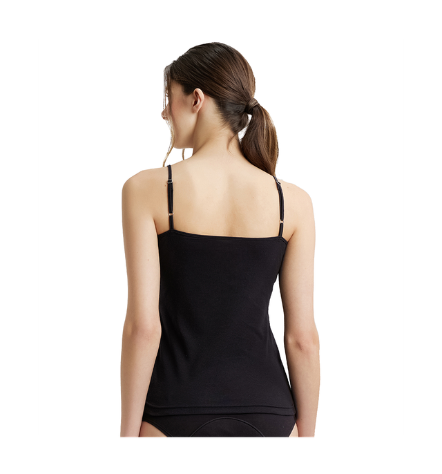 Jockey 1487 Women's Super Combed Cotton Rib Camisole|Adjustable Straps | Black-L