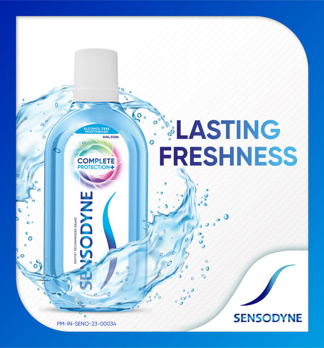 Sensodyne Complete Protection+ Mouthwash (250ml) & Sensodyne Toothpaste Whitening, Sensitive Tooth Paste To Restore Natural Whiteness, 70 Gm (70g) Combo