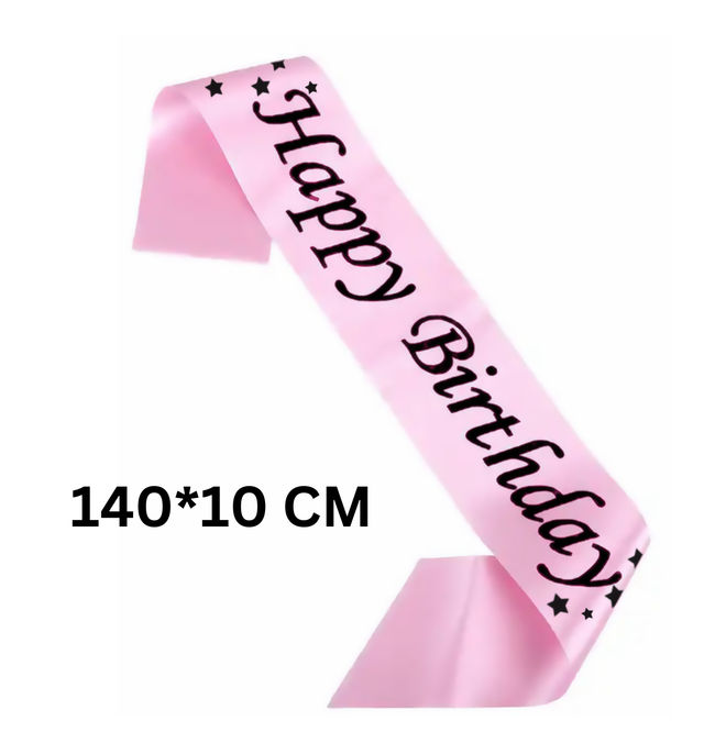 Let's Vybe Happy Birthday Sash (Colour May Vary)