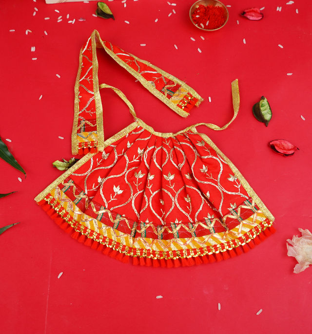 ServDharm Red Mata Lehenga Patka