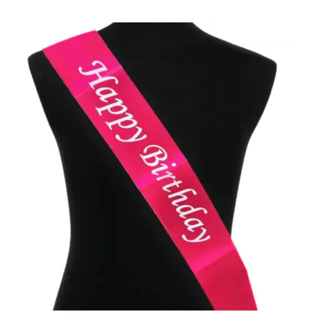 Let's Vybe Happy Birthday Sash (Colour May Vary)