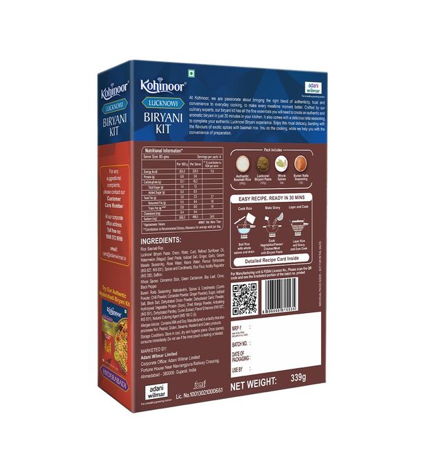 Kohinoor Lucknowi Biryani Kit Kohinoor Authentic Basmati Biryani Kit