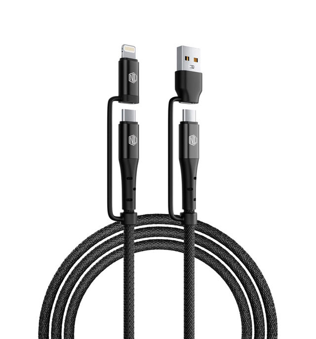 Nu Republic Blaze Quad 100W 4 In One Usb A To Type C To Type C Type L 1.2 M Cable