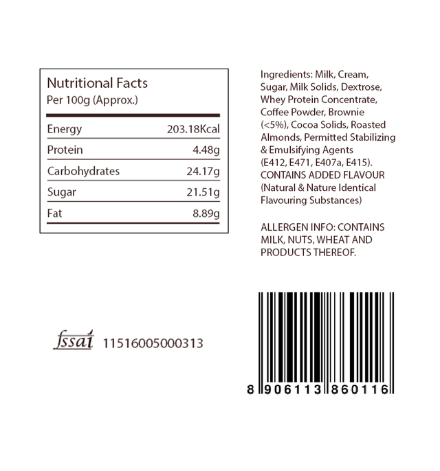 Amore Gelato Coffee Fudge Brownie Ice Cream Cup 100 ml Combo