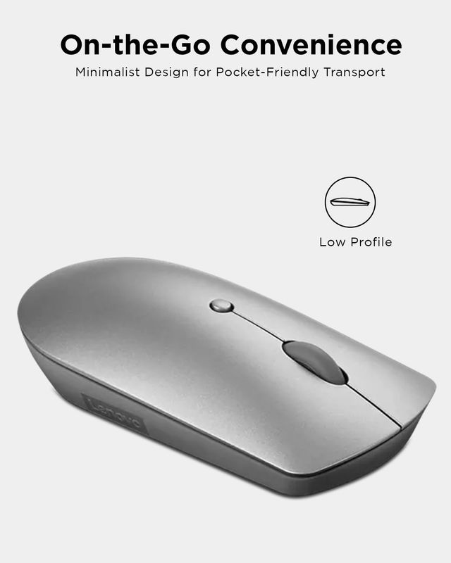 Lenovo 600 Bluetooth 5.0 Silent Mouse| Compact, Portable, Multi-Device Connectivity