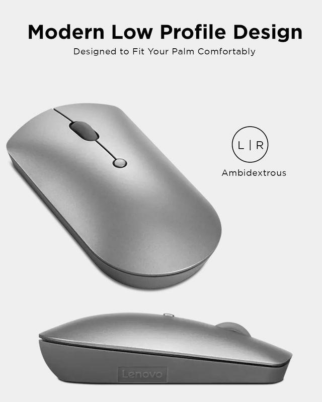 Lenovo 600 Bluetooth 5.0 Silent Mouse| Compact, Portable, Multi-Device Connectivity