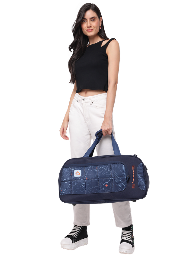 Uppercase Unisex Graphic Polyester 55 L Top Handle Duffle Bag | Blue