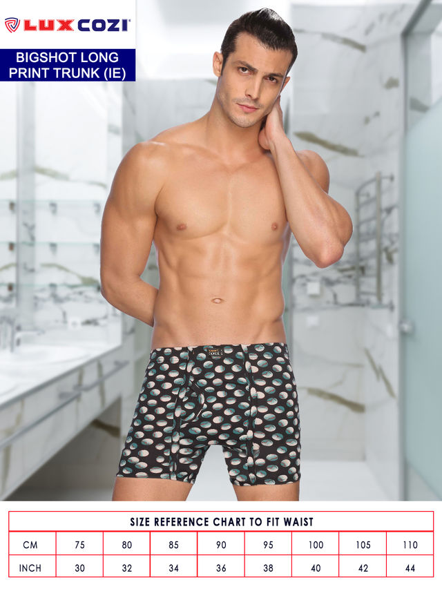 Lux Cozi Men's Printed Long Trunk | Assorted | 85 cm | Pack of 3
