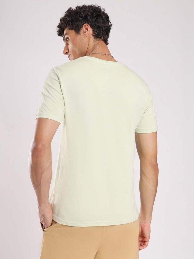 Nobero Men's Plain Classic Fit T-shirt | Cream - XXXL