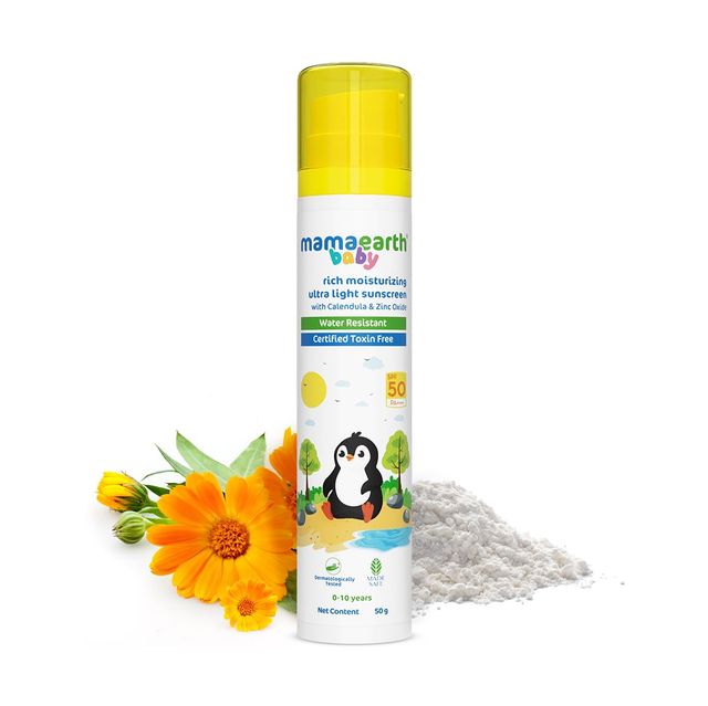 Mamaearth Baby Rich Moisturizing Ultra Light Sunscreen50G Spf 50 & Pa++++