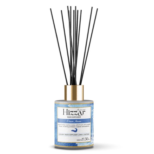 Hizzar Premium Reed Diffuser Set | Ocean| Natural Home Fragrance | Atmosphere Uplifter