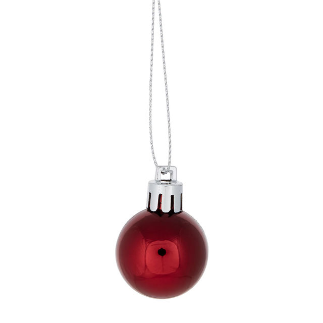 Gullak 4 cm - 6 pcs Shiny+Matt Ball In Pvc Box Red