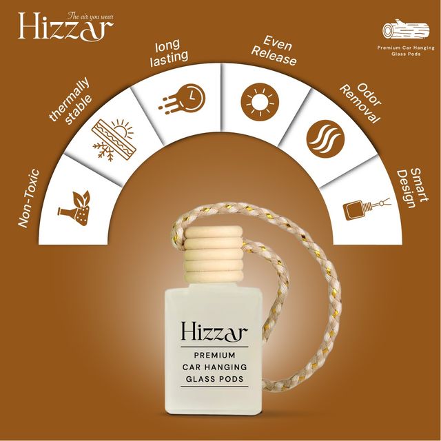 Hizzar Premium Car Air Freshener Hanging Pod | Royal Oudh