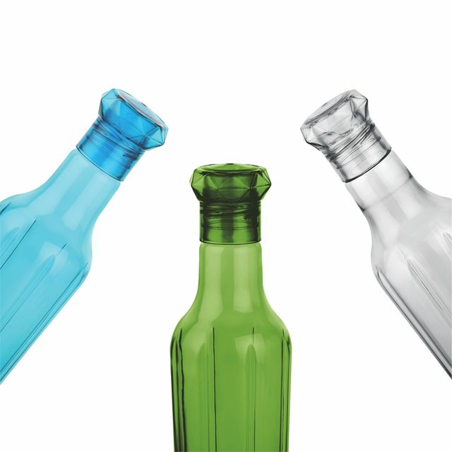 Asian Family Pet Fridge water Bottle With Star Lid 1000 ml Assorted Colors 1 pc Combo