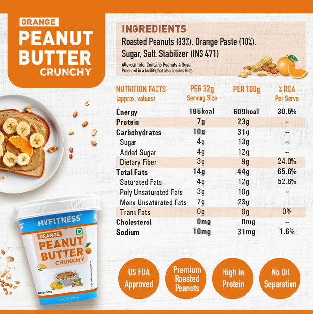 MyFitness Orange Peanut Butter Crunchy Spread