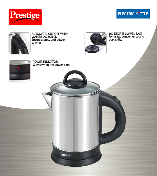 Prestige Kettle 1.7L S S Glasslid Pkgss 1.7