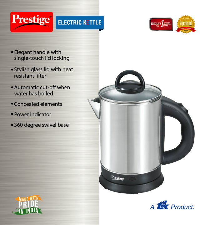 Prestige Kettle 1.7L S S Glasslid Pkgss 1.7