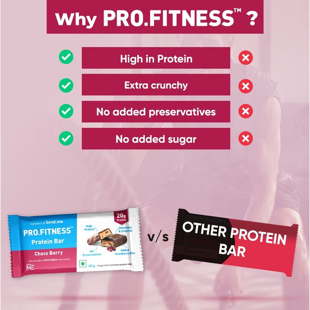 Pro.Fitness Protein Bar - Choco Peanut Butter (60g) & Pro.Fitness Protein Bar - Choco Berry (60g) Combo