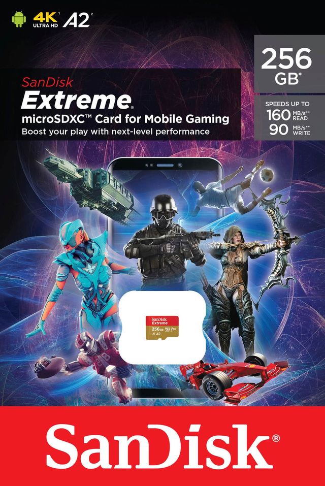 Sandisk Extreme Microsd Uhs I Card 256Gb For 4K Video,190Mb/S Read, 130Mb/S Write