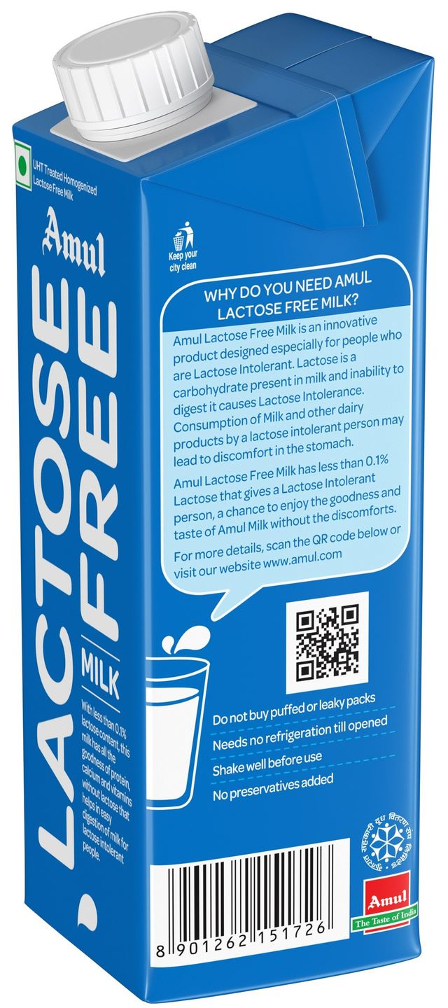 Amul Lactose Free Milk (Tetra Pack) 250 ml Combo