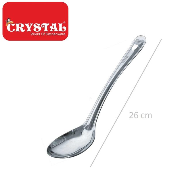 Crystal Oval Stainless Steel Serving Spoon Silver (Cc923) - 1 Cm