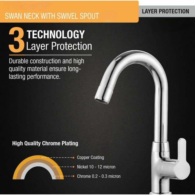 Clayplus Ideal Swan Neck Cock | Faucet | Tap With Flange