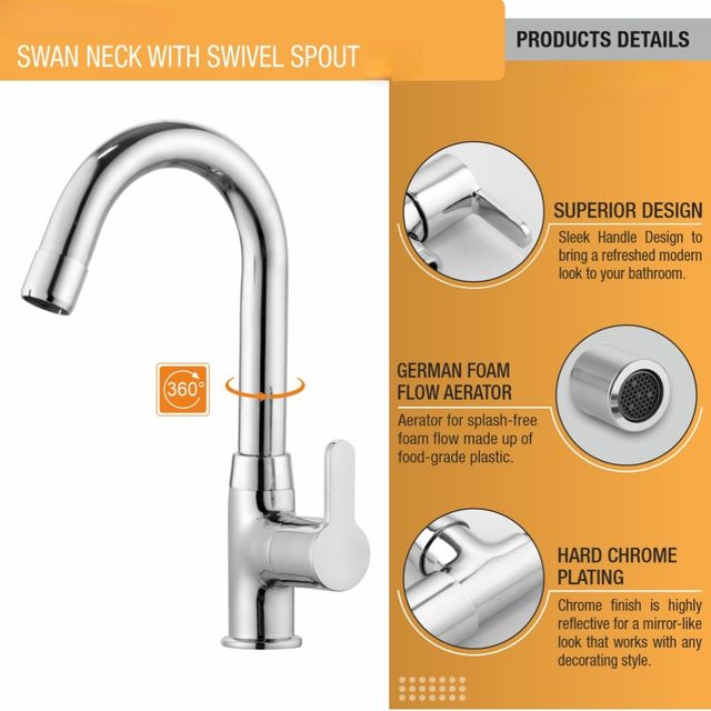 Clayplus Ideal Swan Neck Cock | Faucet | Tap With Flange