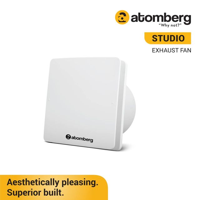 Atomberg Studio BLDC Exhaust Fan, 150mm/6 Inch, Double Ball Bearings, White