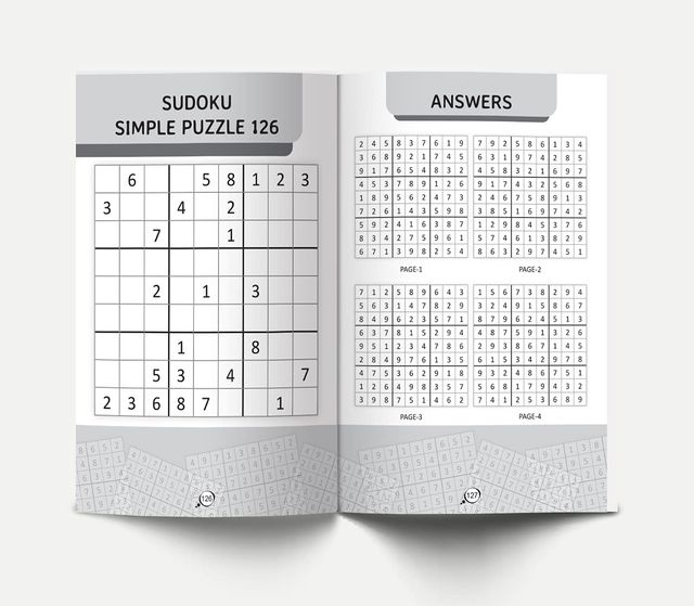 Sudoku - Brain Games For Smart Minds Level 1 Simple : Brain Booster Puzzles For Kids 120+ Fun Games