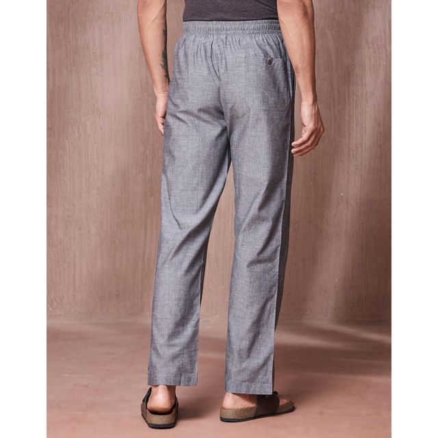 Fabindia Grey Cotton Full Length Drawstring Pants - 32