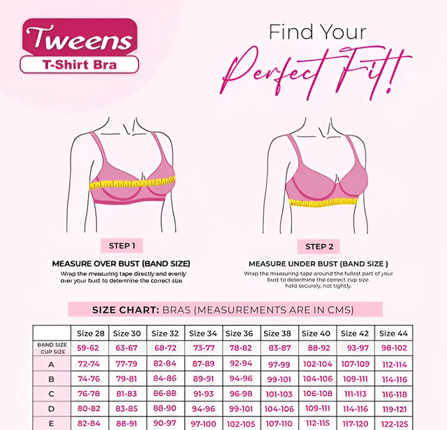Tweens Heavily Padded Soft Polyamide Fabric 3/4th Coverage Bra | Black - 40B